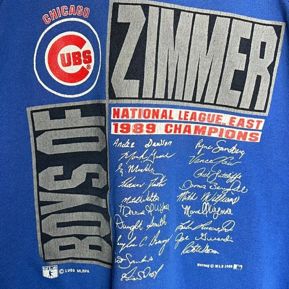 Vintage XL Chicago Cubs‎ Boys Of Zimmer Crewneck Sweatshirt Blue 1989 Baseball